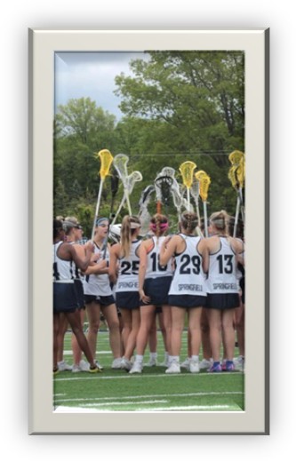 A group of girls lacrosse playersDescription automatically generated