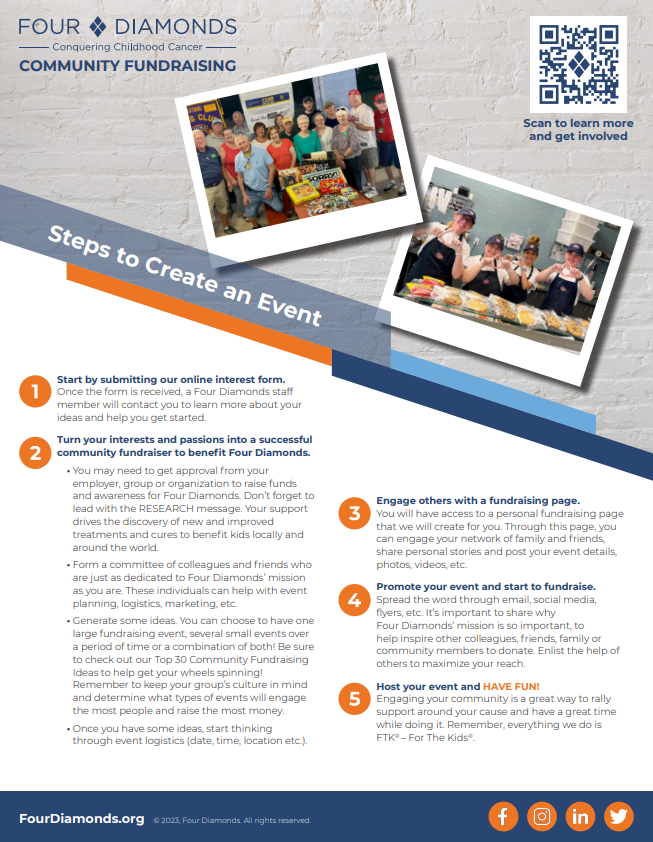 Steps to create a community fundraising event resource preview image