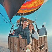 Hot air balloon ride selfie