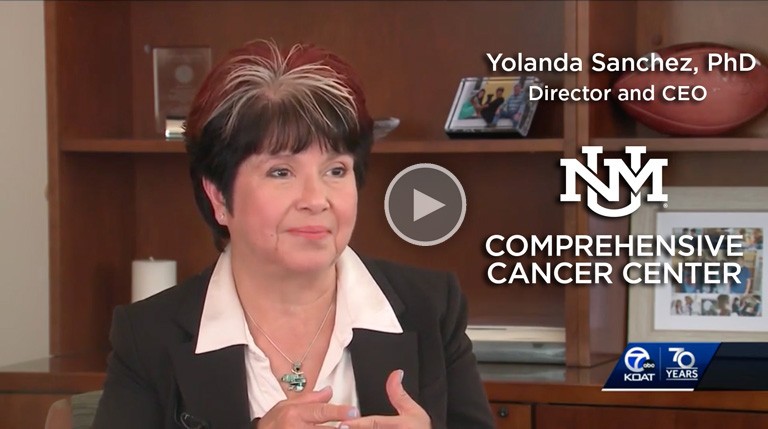 Yolanda Sanchez, CEO of UNM Comprehensive Cancer Center, interviews with KOAT on advanced cancer research