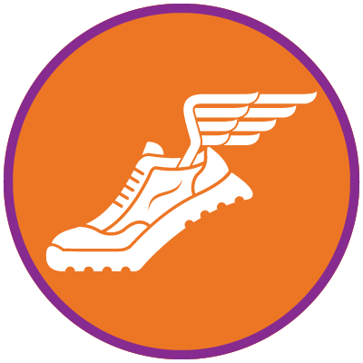 Sneaker with a Wing in a Circle