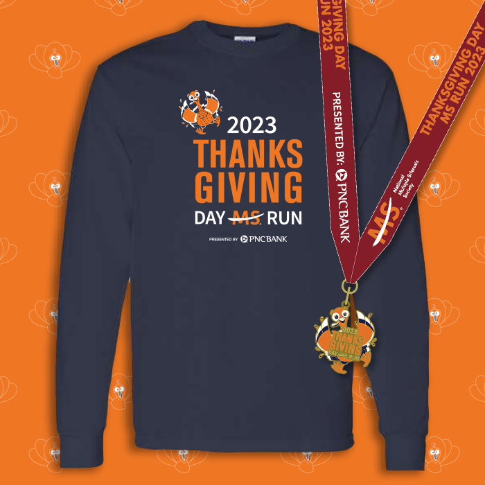 Thanksgiving Day MS Run T-shirt and medal