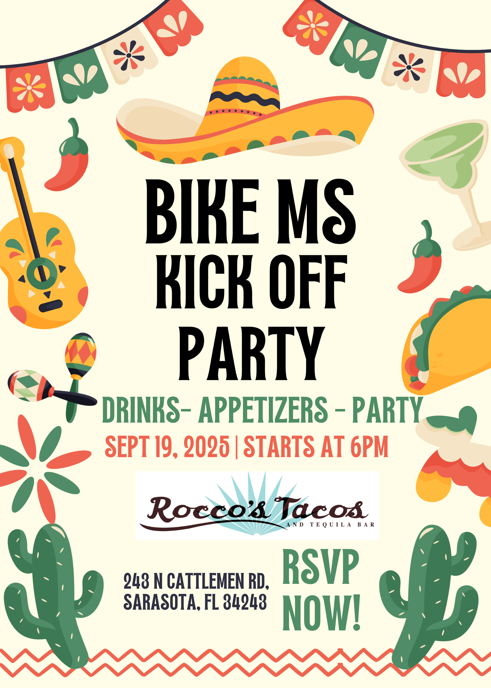 Bike MS Kick Off Party flyer info