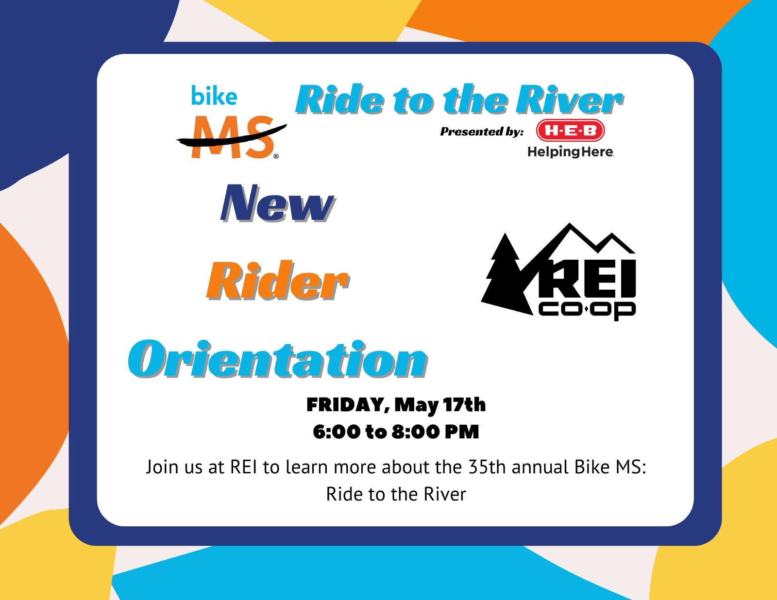 Bike MS: Ride to the River 2024 New Rider Orientation flyer
