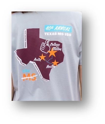 Bike MS Texas MS 150 event t-shirt