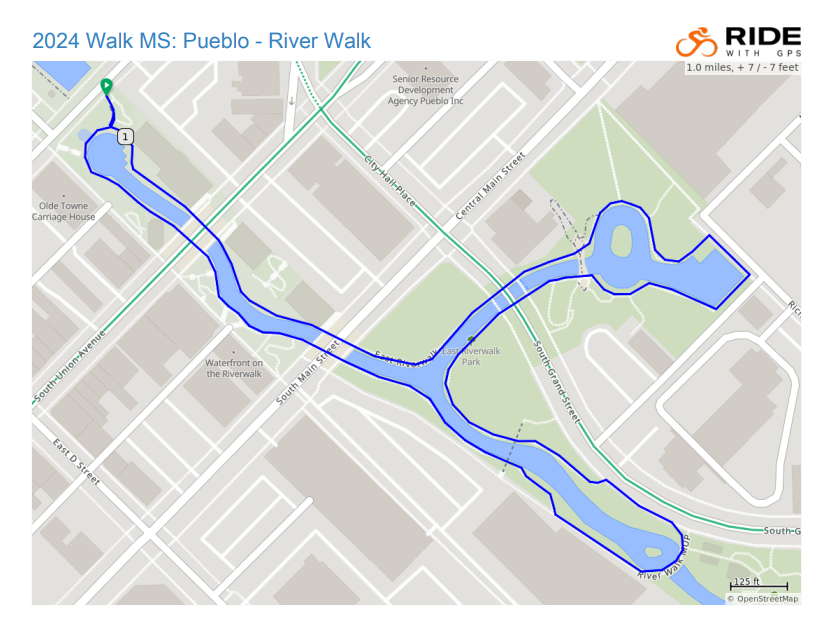 2024 Walk MS: Pueblo Route Map preview