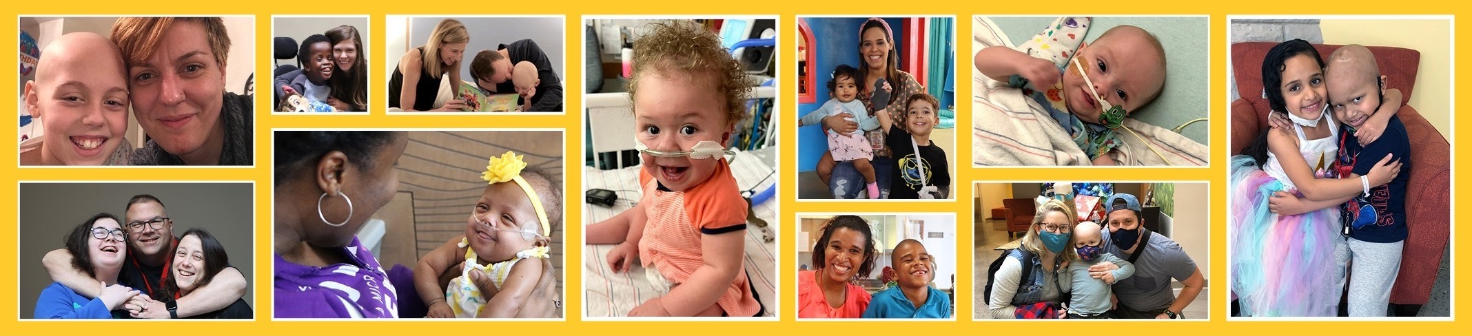 A collage of 11 RMHC Philly guest families.