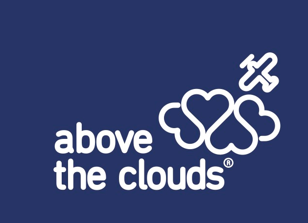 above the clouds logo hearts clouds airplane