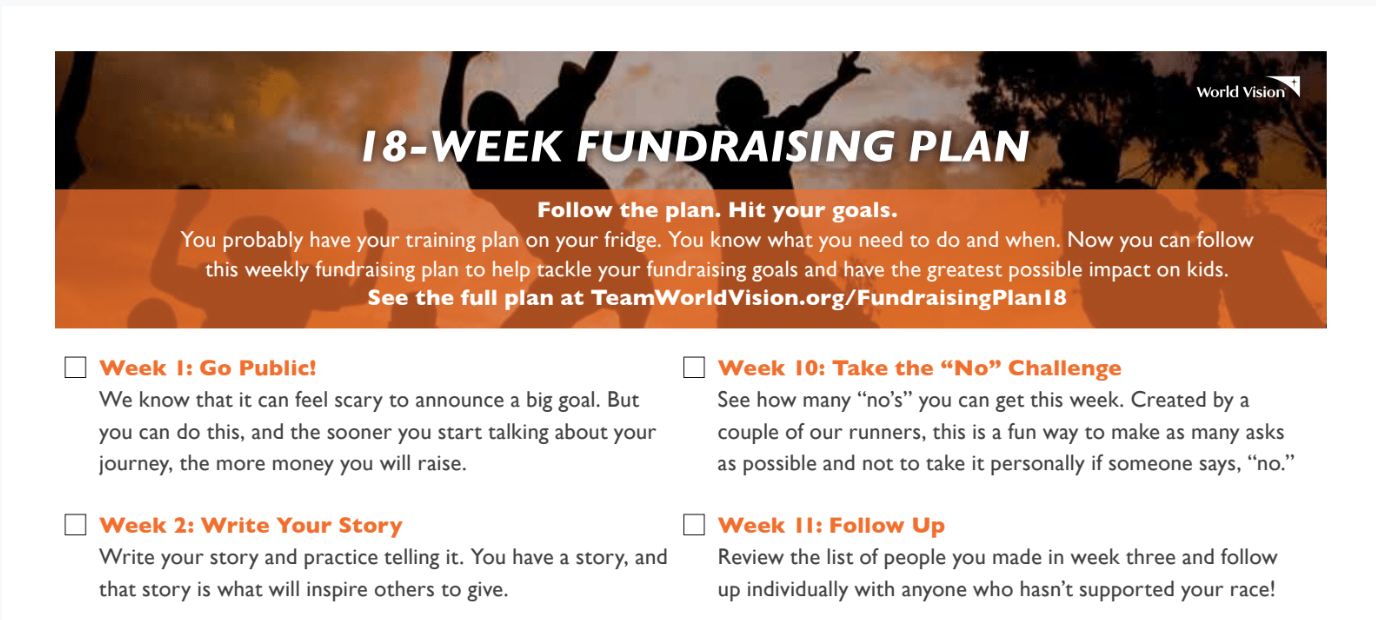 18-Week Fundraising Plan