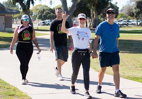 People walking at a San Diego Walk4Hearing event